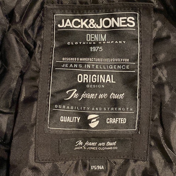 Jack & Jones Denim Gray/Black Plaid Hooded Marlow Wool Jacket Sz Medium - Picture 13 of 15